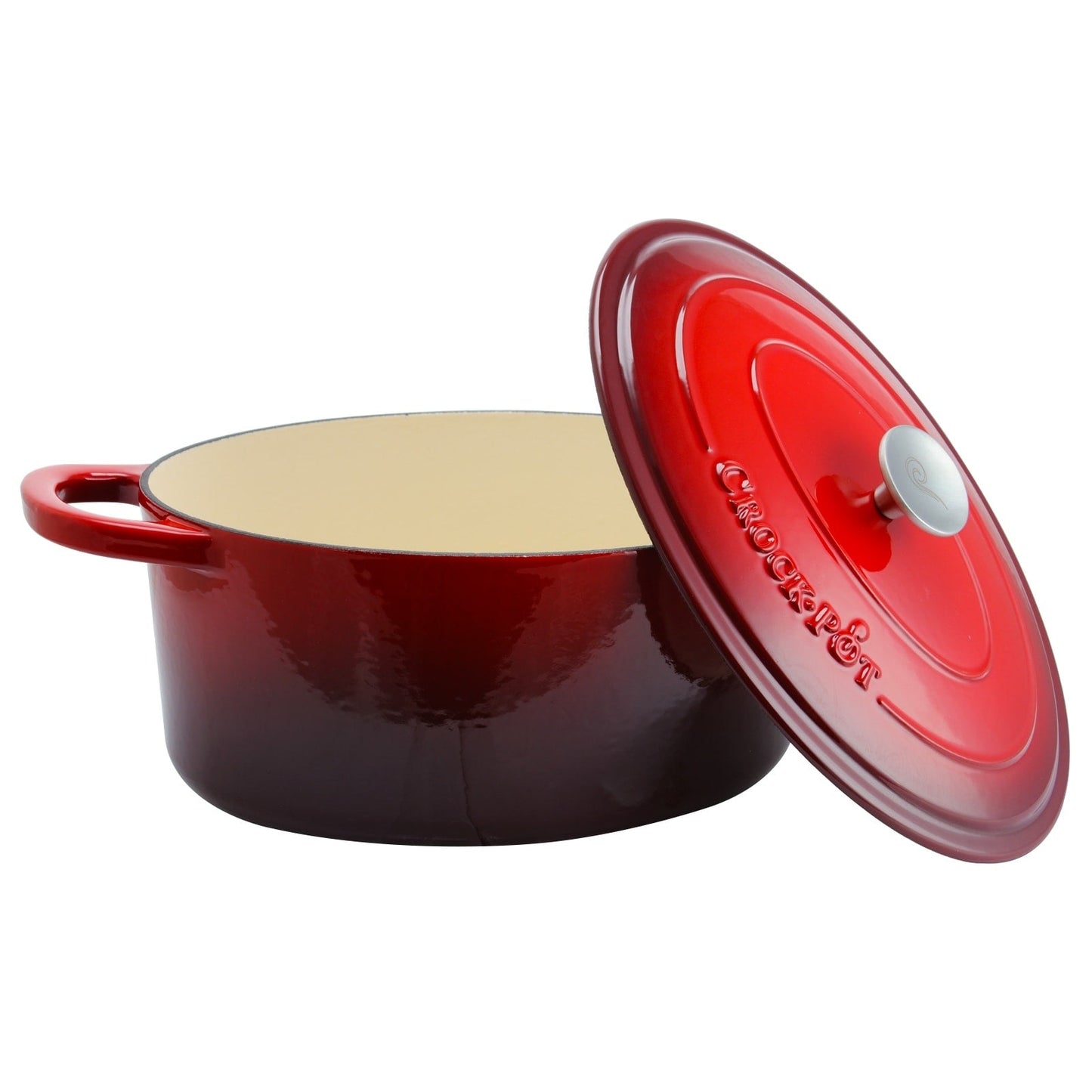 Cocotte ovale en fonte émaillée Crock Pot Artisan de 7 pintes, couleur rouge écarlate