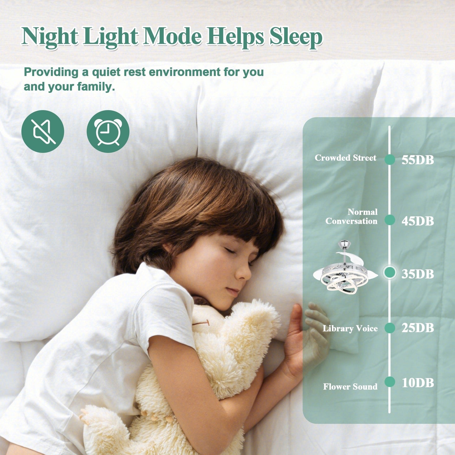 Ventilateur de plafond rétractable Cusp Barn 42 avec éclairage et télécommande, forme DIY, ventilateur moderne silencieux à moteur CC et plafonnier LED