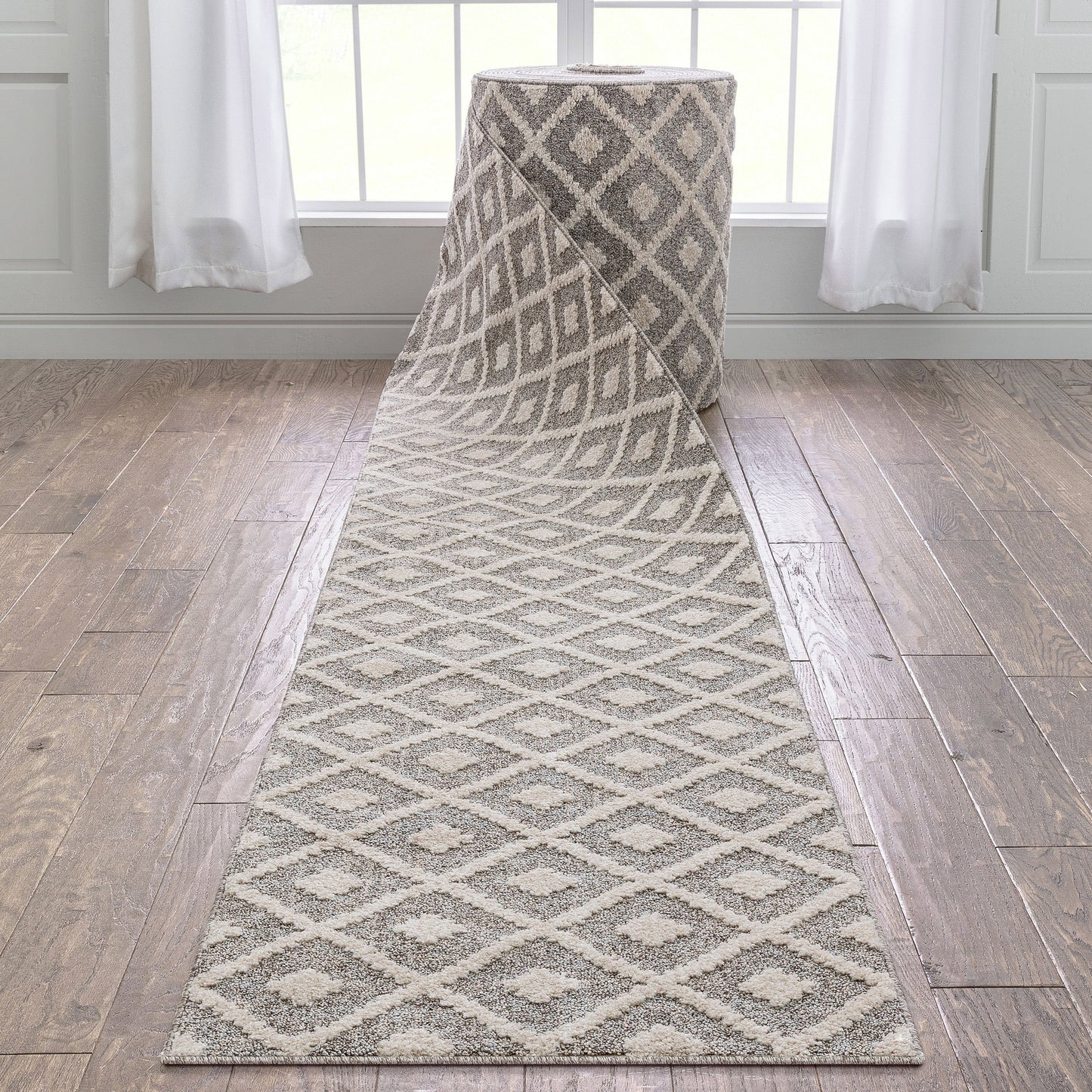 Tapis de couloir/escalier moderne Harlow Trellis sur mesure