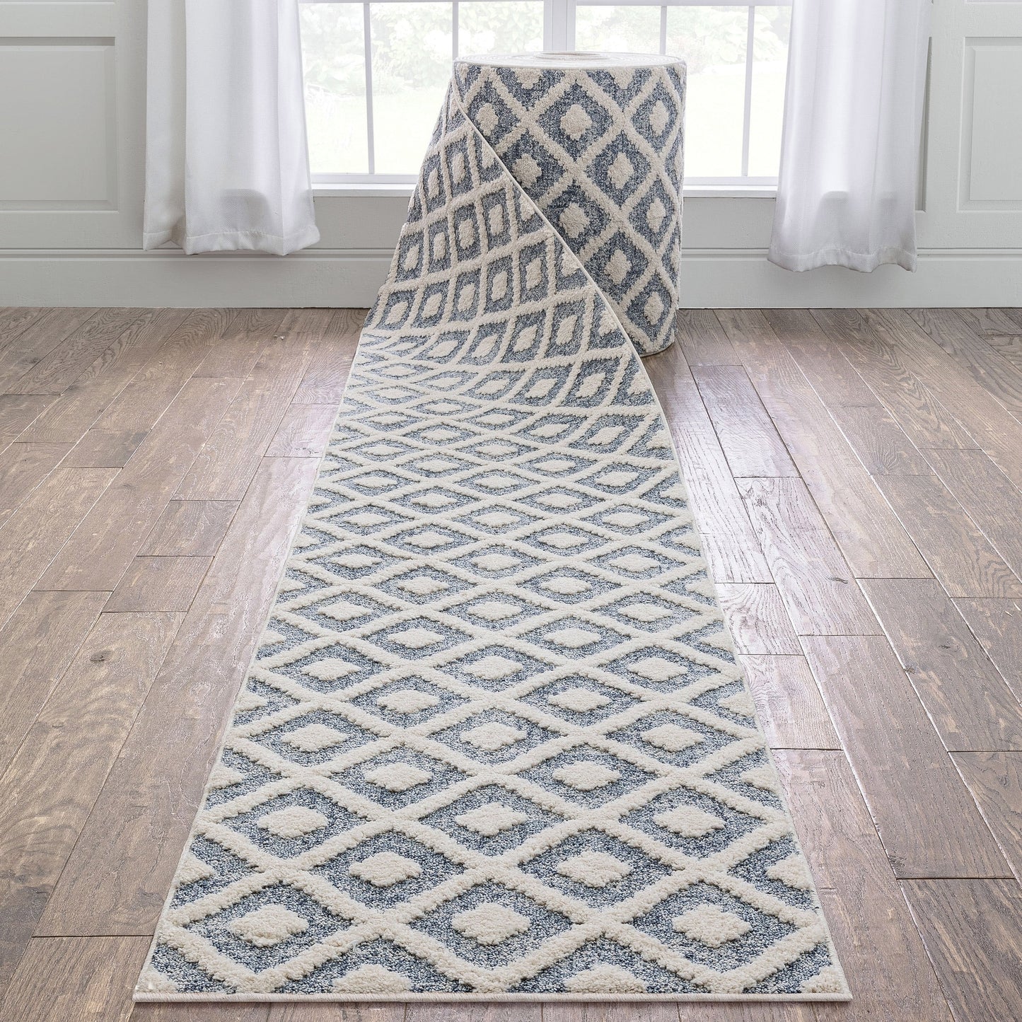 Tapis de couloir/escalier moderne Harlow Trellis sur mesure