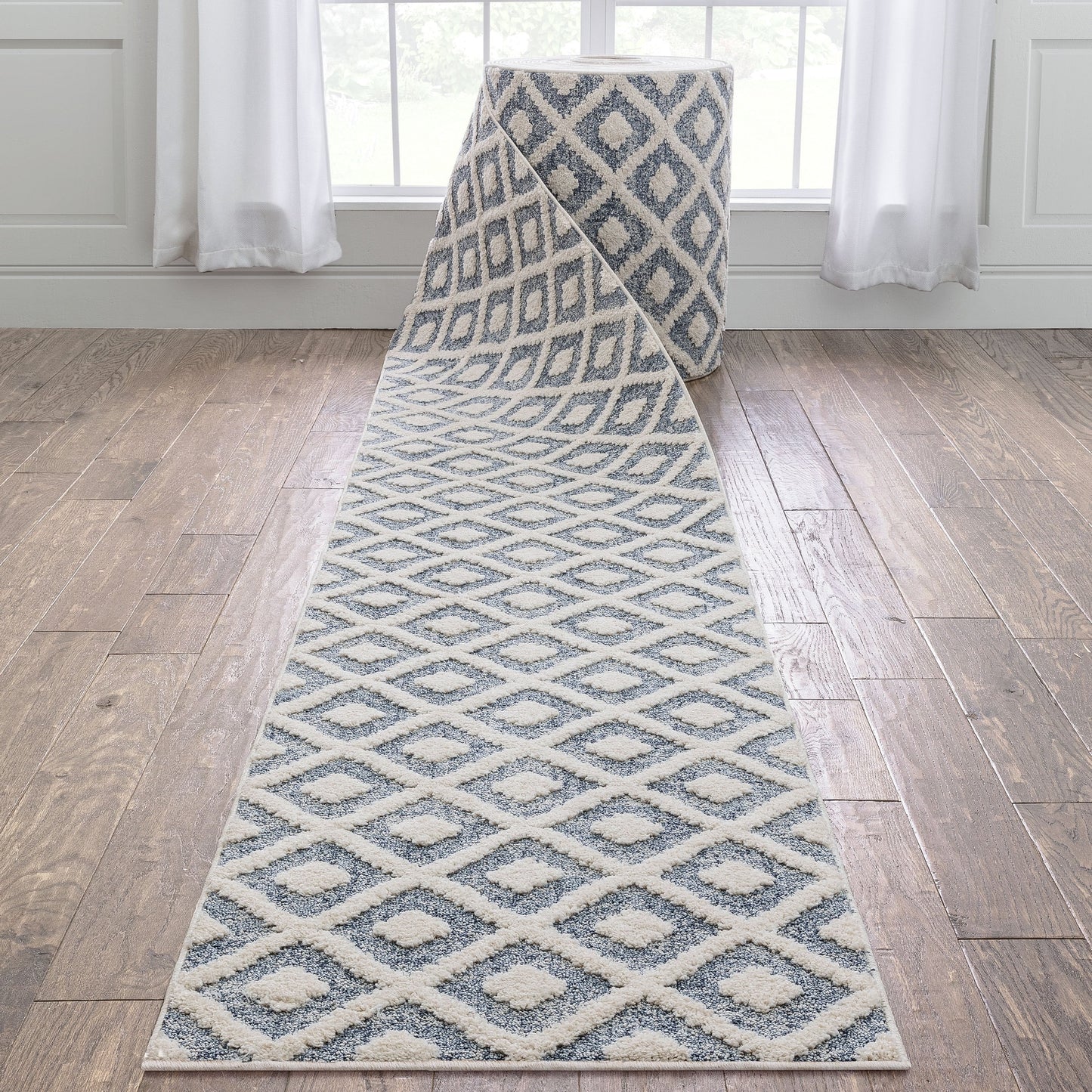 Tapis de couloir/escalier moderne Harlow Trellis sur mesure