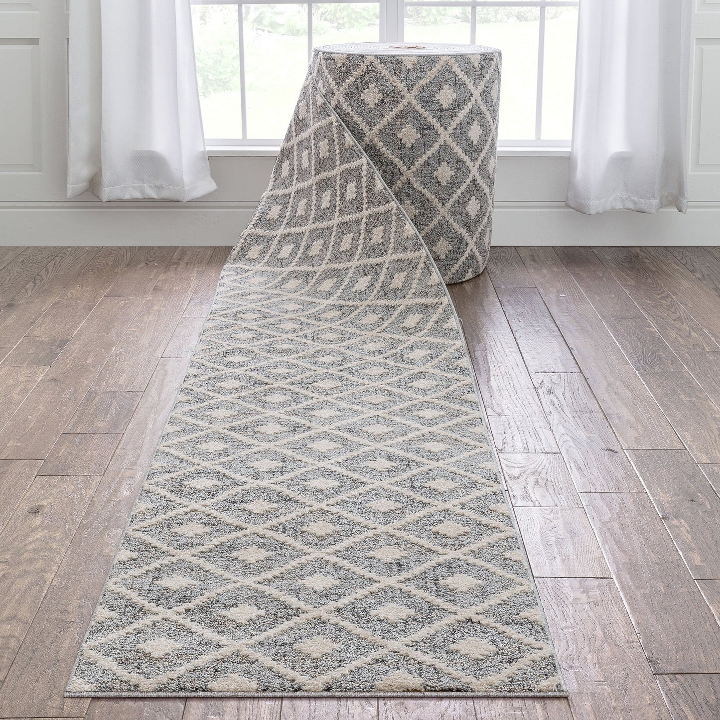 Tapis de couloir/escalier moderne Harlow Trellis sur mesure