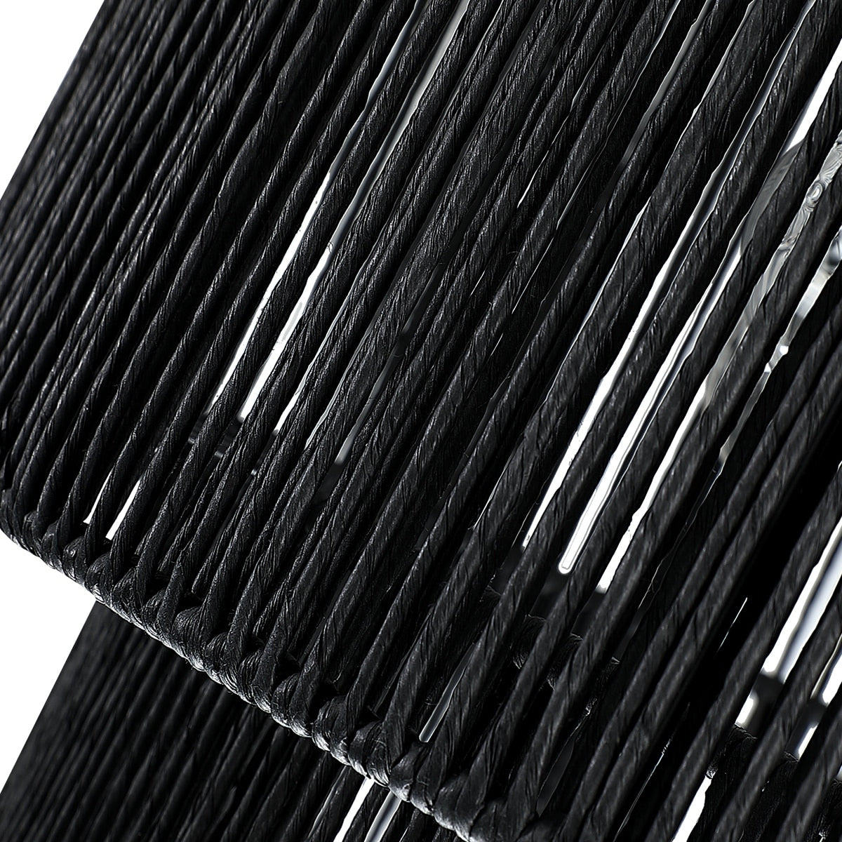 Lustre tambour en rotin noir Cynthia à 4 lumières - 56 cm (22 po) de largeur