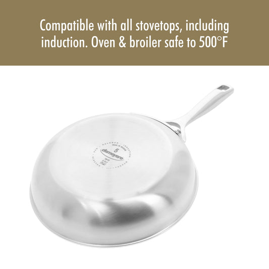 Poêle à frire DEMEYERE Essential en acier inoxydable 5 plis