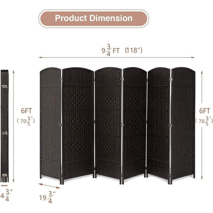 Paravent pliable autoportant en fibre tissée de 1,83 m de haut