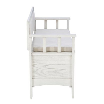 Banc d'entrée de rangement à couvercle rabattable en bois Dahlia