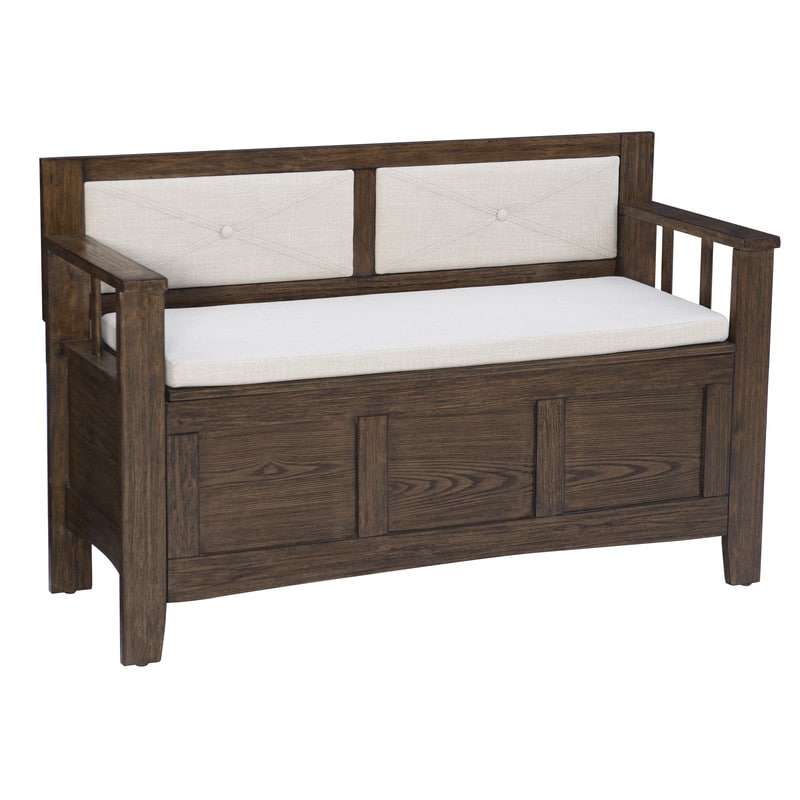 Banc d'entrée de rangement à couvercle rabattable en bois Dahlia