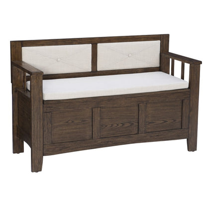 Banc d'entrée de rangement à couvercle rabattable en bois Dahlia