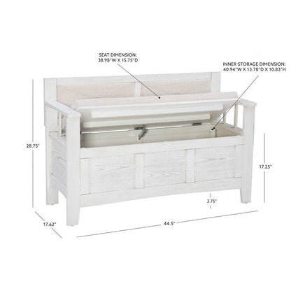 Banc d'entrée de rangement à couvercle rabattable en bois Dahlia