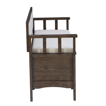 Banc d'entrée de rangement à couvercle rabattable en bois Dahlia