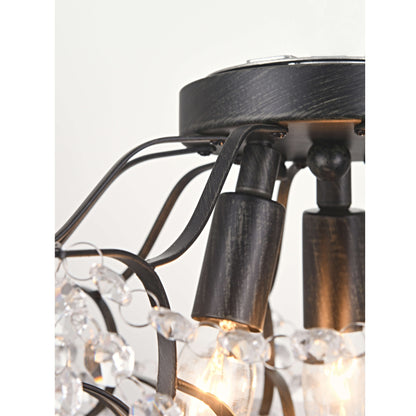 Plafonnier encastré Dalia Elegant à 3 lumières en cristal