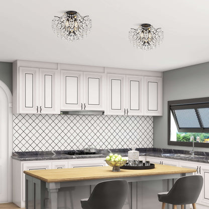 Plafonnier encastré Dalia Elegant à 3 lumières en cristal