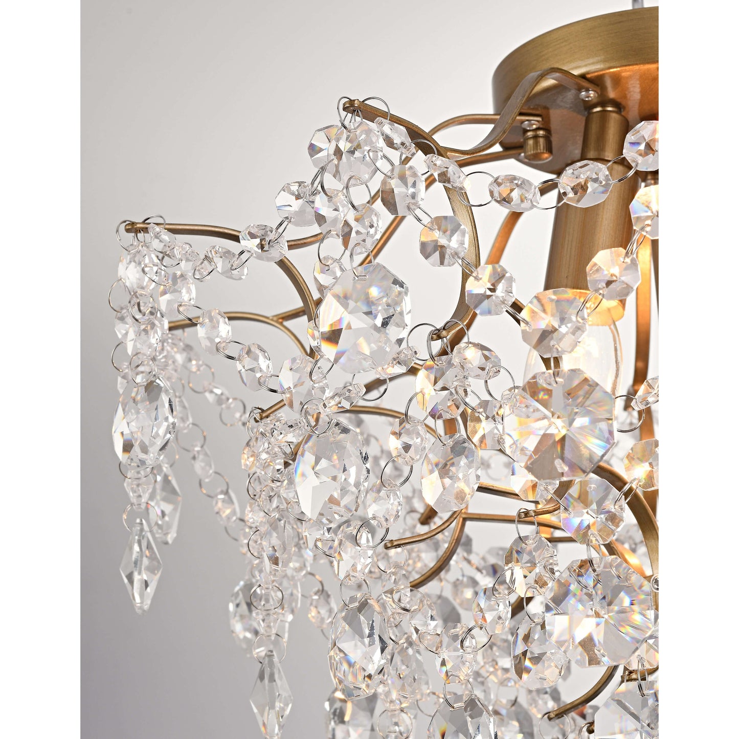 Plafonnier encastré Dalia Elegant à 3 lumières en cristal