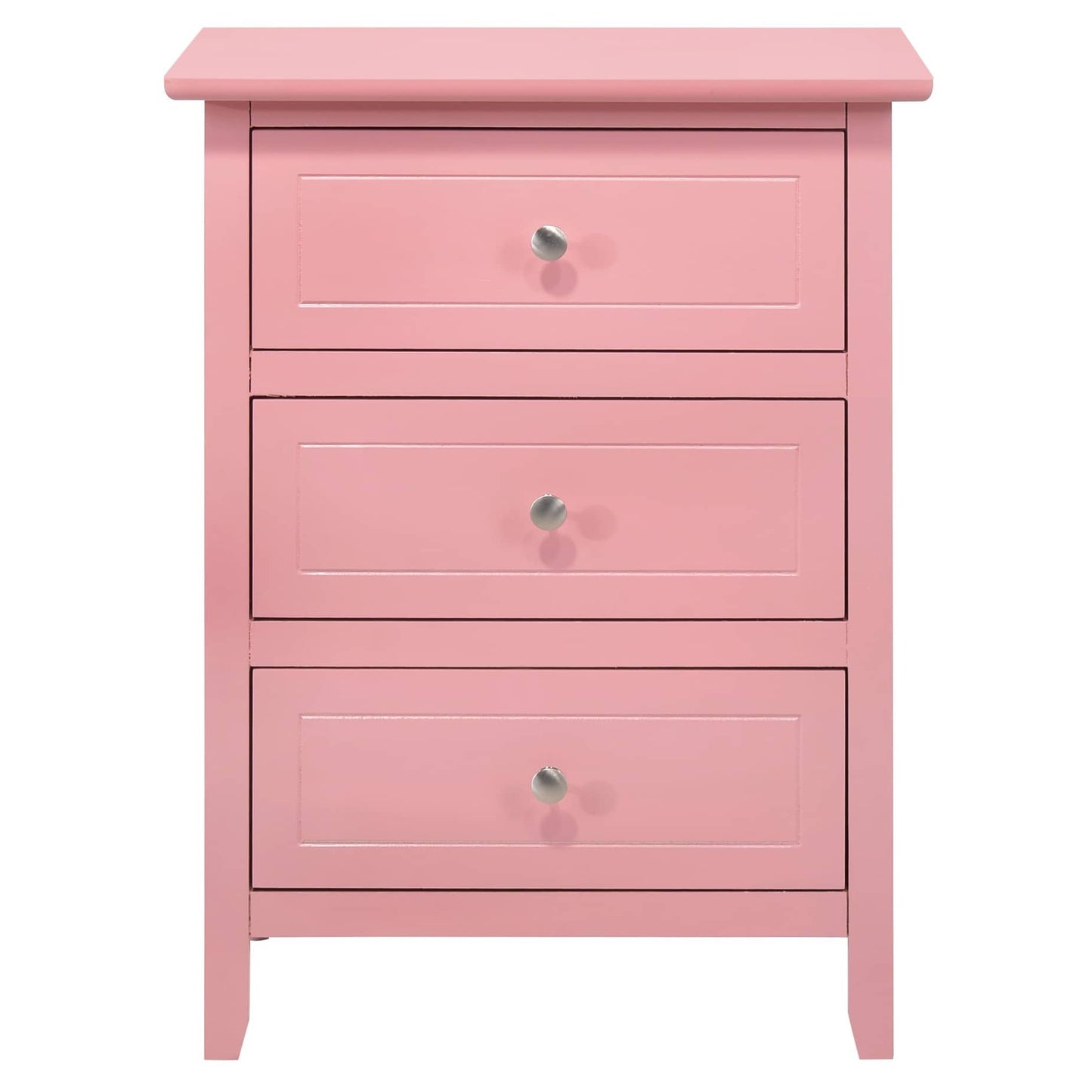 Table de chevet Daniel à 3 tiroirs, style transitionnel, en bois