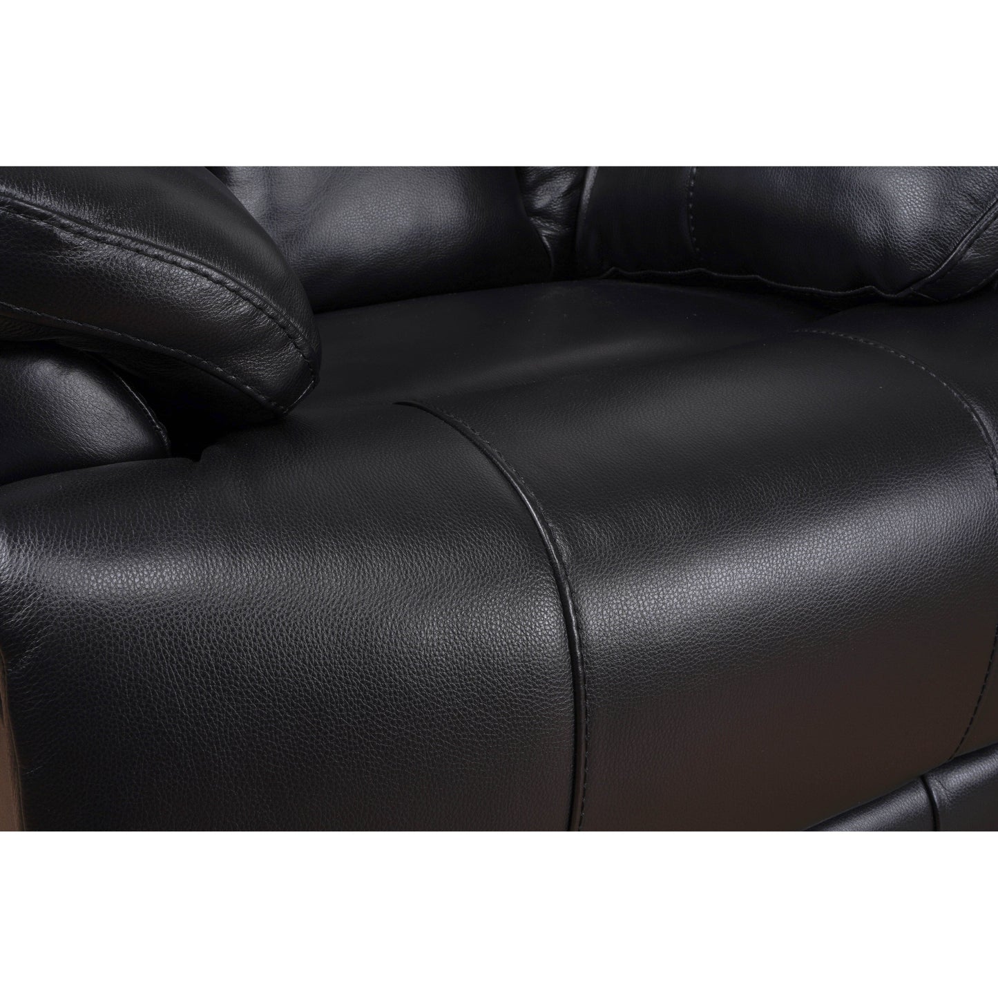 Fauteuil inclinable manuel Davin en cuir pleine fleur marron avec repose-pieds extensible