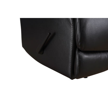 Fauteuil inclinable manuel Davin en cuir pleine fleur marron avec repose-pieds extensible