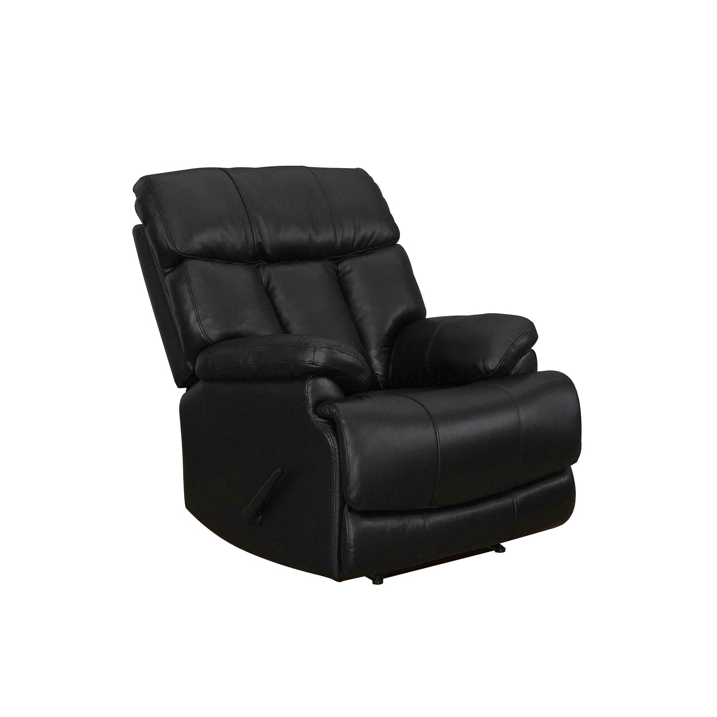 Fauteuil inclinable manuel Davin en cuir pleine fleur marron avec repose-pieds extensible