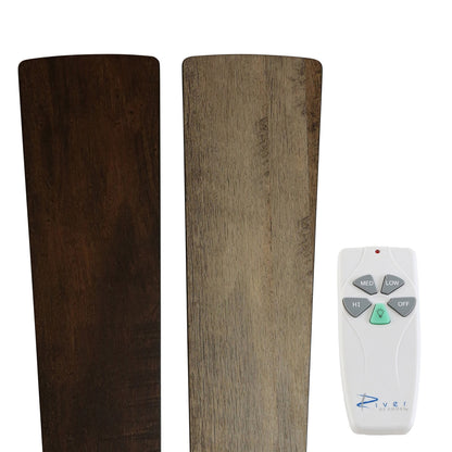 Ventilateur de plafond Della River of Goods en bronze huilé et vitrail, 52 pouces, 3 lumières, télécommandé