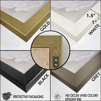Impressions botaniques beiges Designart III - Tableau abstrait botanique encadré