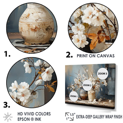 Nature morte en céramique et fleurs Designart I Arbre Toile murale