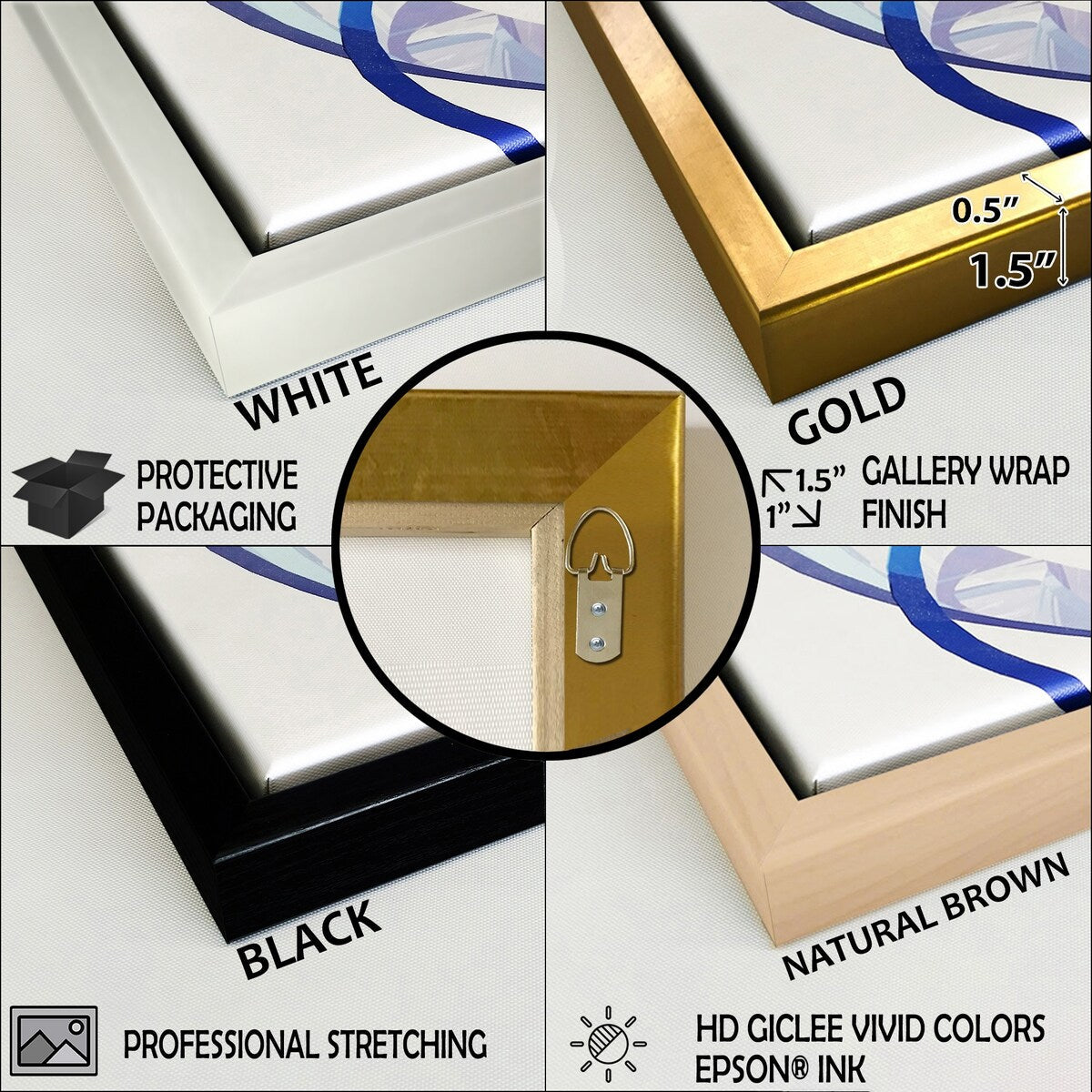 Ensemble de 3 tableaux encadrés Designart Blanc et Noir « Tranquillité libérée III » en marbre abstrait pour la décoration de bureau