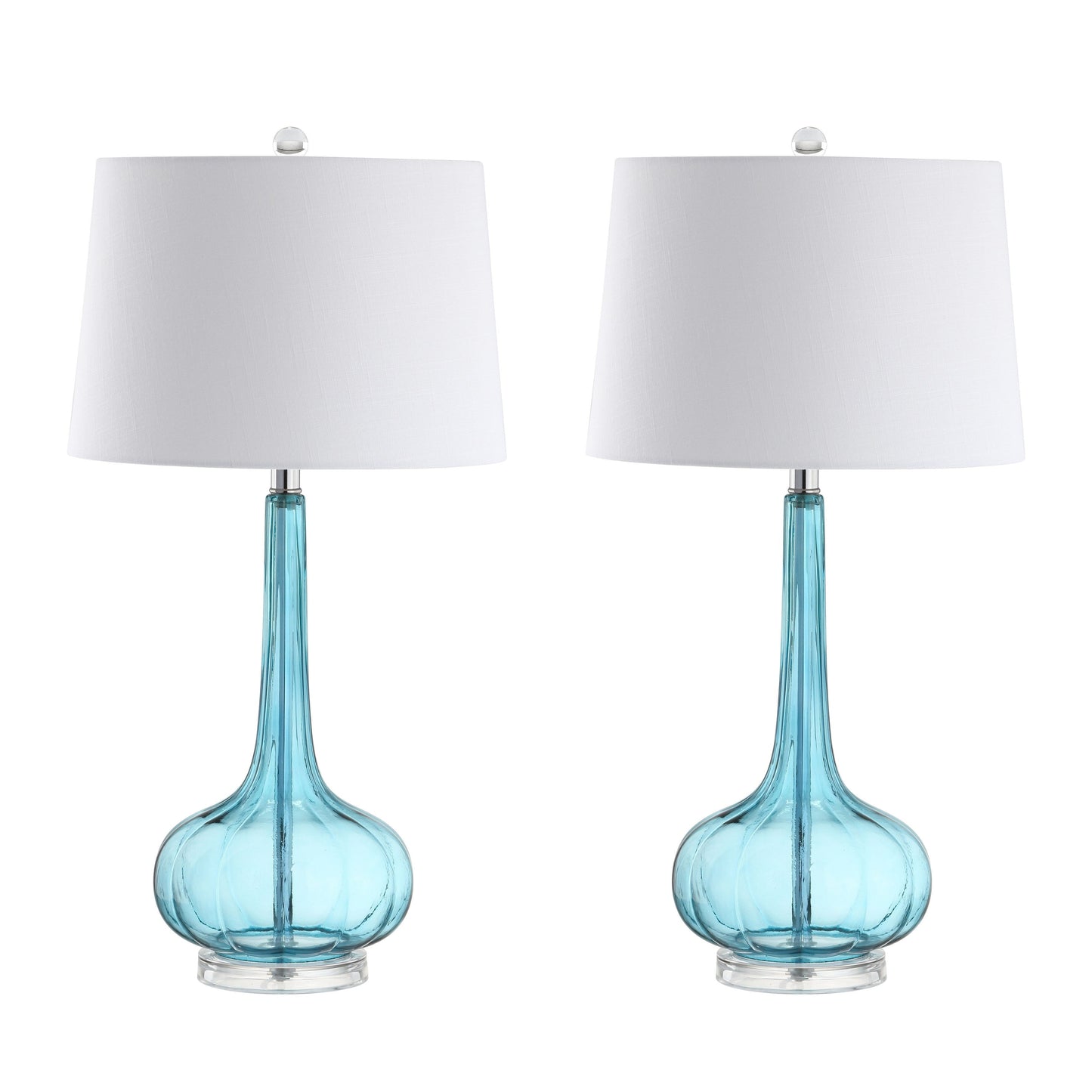 Lampe de table LED Diamante 28,5 en verre en forme de larme, rose (lot de 2) par JONATHAN Y