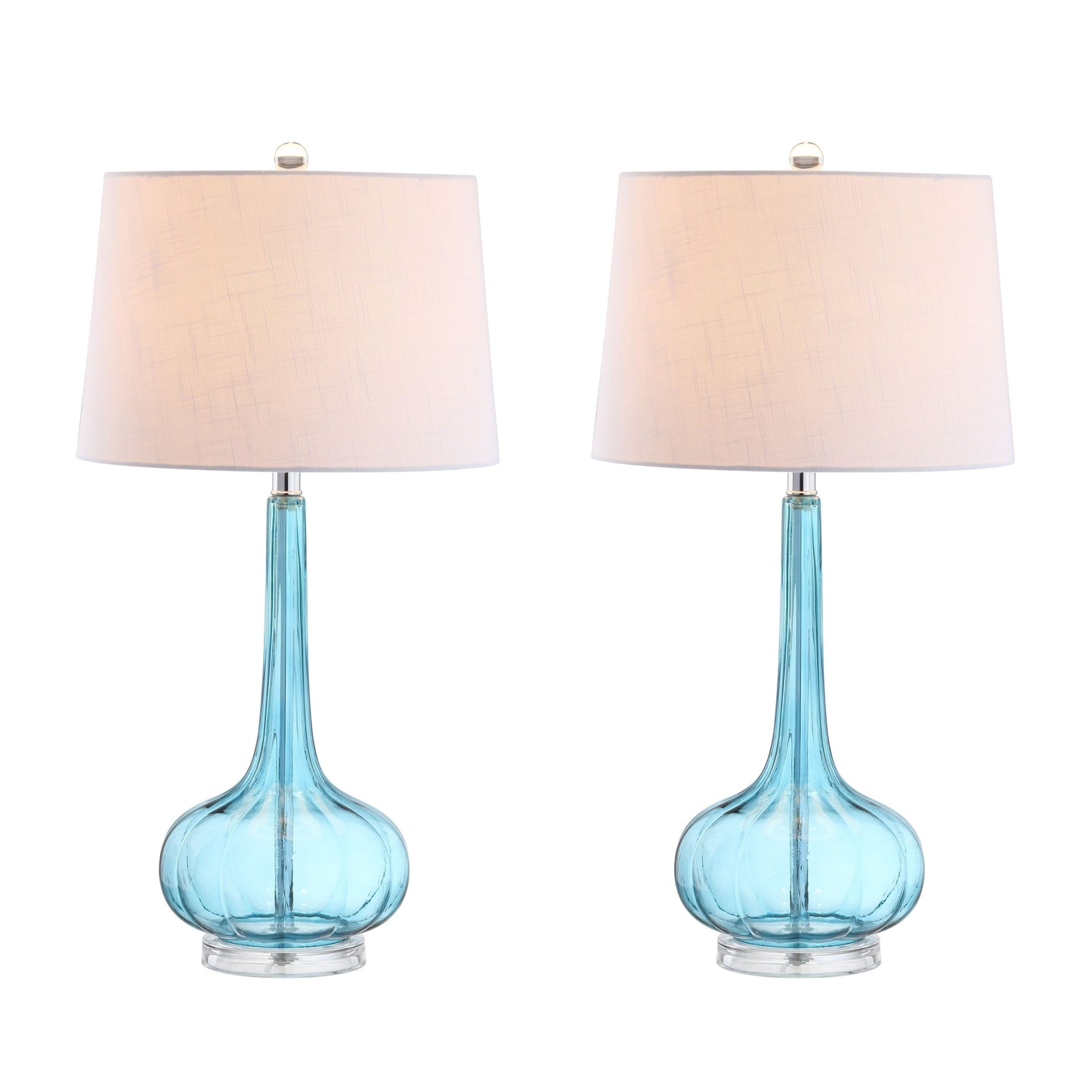 Lampe de table LED Diamante 28,5 en verre en forme de larme, rose (lot de 2) par JONATHAN Y