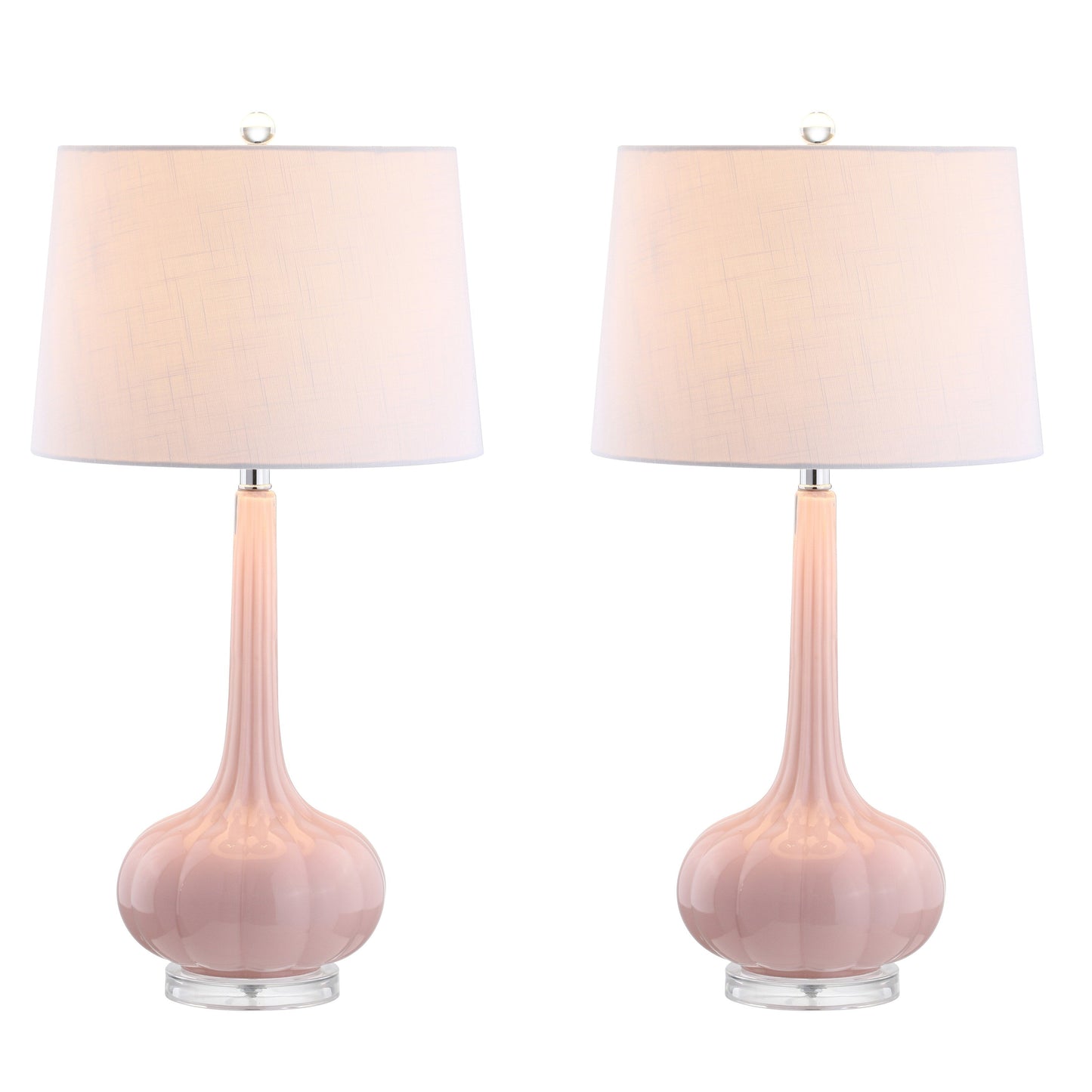 Lampe de table LED Diamante 28,5 en verre en forme de larme, rose (lot de 2) par JONATHAN Y
