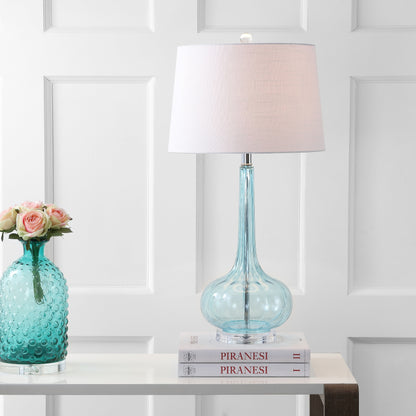 Lampe de table LED Diamante 28,5 en verre en forme de larme, rose (lot de 2) par JONATHAN Y