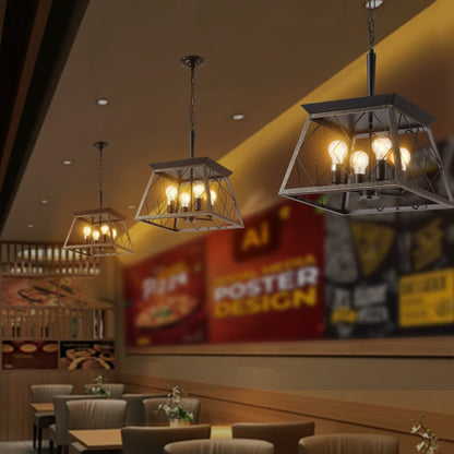 Lustre de ferme à 4 lumières à intensité variable pour salle à manger (ampoule non incluse)