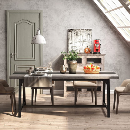 Table de salle à manger pour 8 personnes, table de cuisine rectangulaire en bois de 180 cm (70,87 pouces).