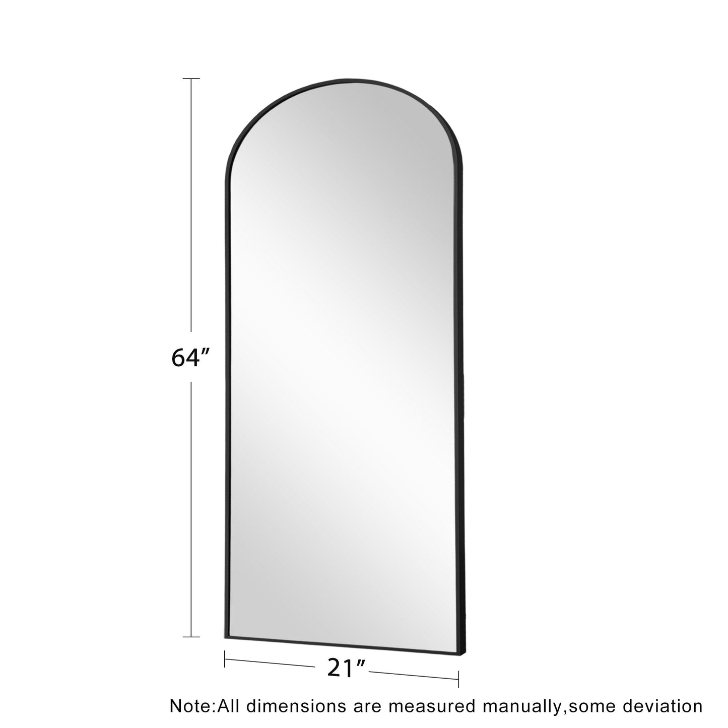 Miroir sur pied Dovelina arqué, pleine longueur