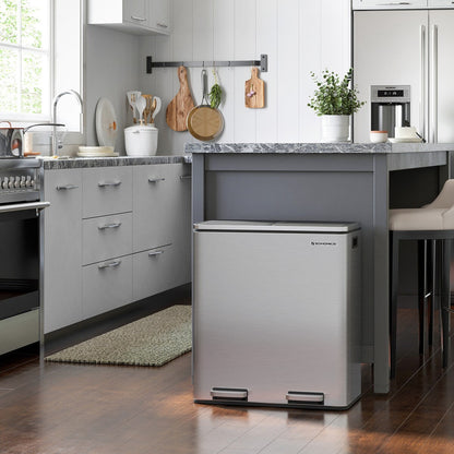 Double poubelle, 2 bacs à ordures de 8 gallons