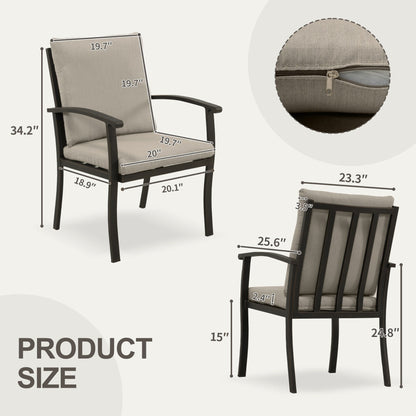 Ensemble de salle à manger de patio en aluminium EGEIROS LIFE AluLux 9 pièces avec 2 chaises de salle à manger pivotantes, 6 chaises de salle à manger et coussins lavables