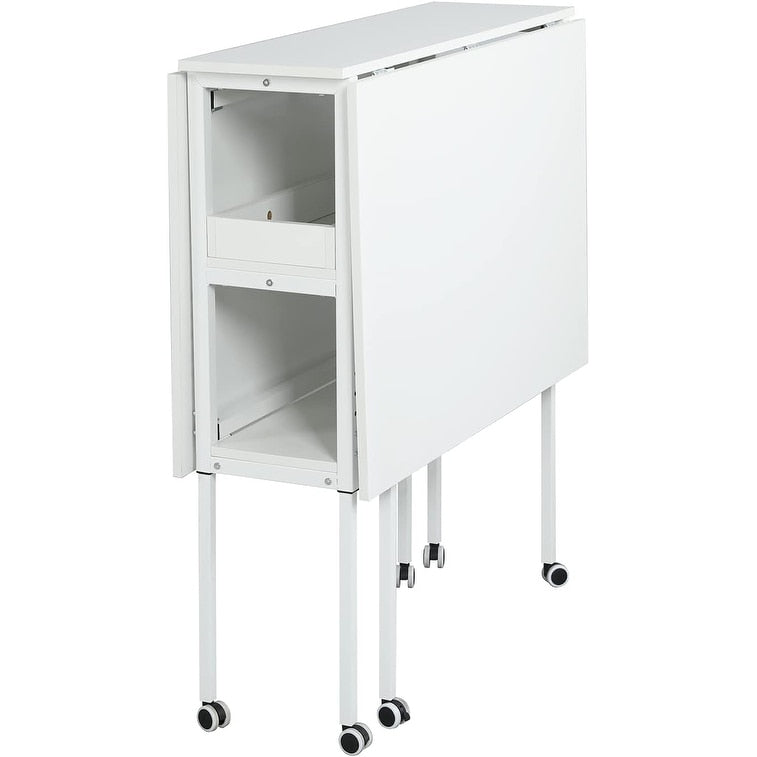 Table de bricolage réglable en hauteur avec étagères de rangement, table de découpe pliante et mobile pour la maison, le bureau, l'atelier de couture ou de loisirs créatifs