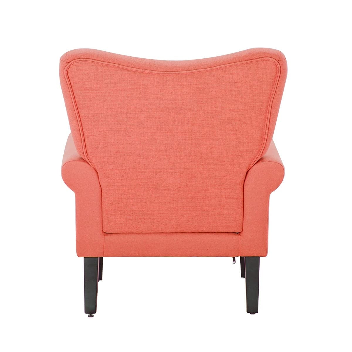 Fauteuil d'appoint moderne Erommy, fauteuil à dossier haut, canapé une place capitonné en tissu avec pieds en bois pour salon