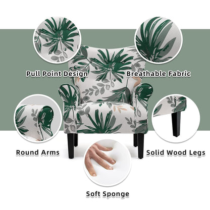 Fauteuil d'appoint moderne Erommy, fauteuil à dossier haut, canapé une place capitonné en tissu avec pieds en bois pour salon