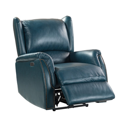 Fauteuil inclinable électrique Eduardo en cuir véritable avec port USB (lot de 2)
