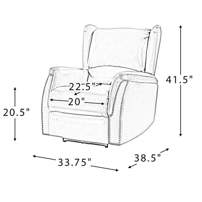 Fauteuil inclinable électrique Eduardo en cuir véritable avec port USB (lot de 2)