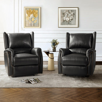 Fauteuil inclinable électrique Eduardo en cuir véritable avec port USB (lot de 2)