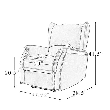 Fauteuil inclinable électrique Eduardo en cuir véritable avec port USB (lot de 2)