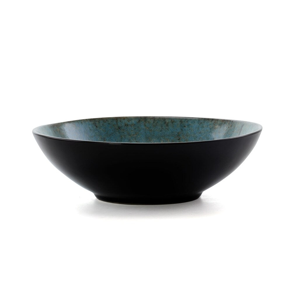 Service de table 16 pièces en grès bleu Elama Floral Accents