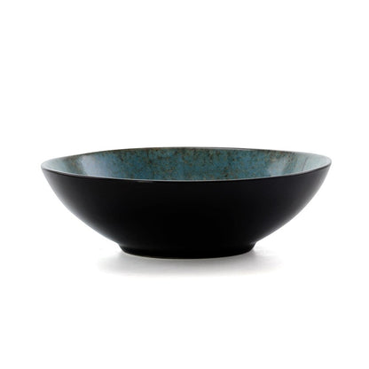 Service de table 16 pièces en grès bleu Elama Floral Accents