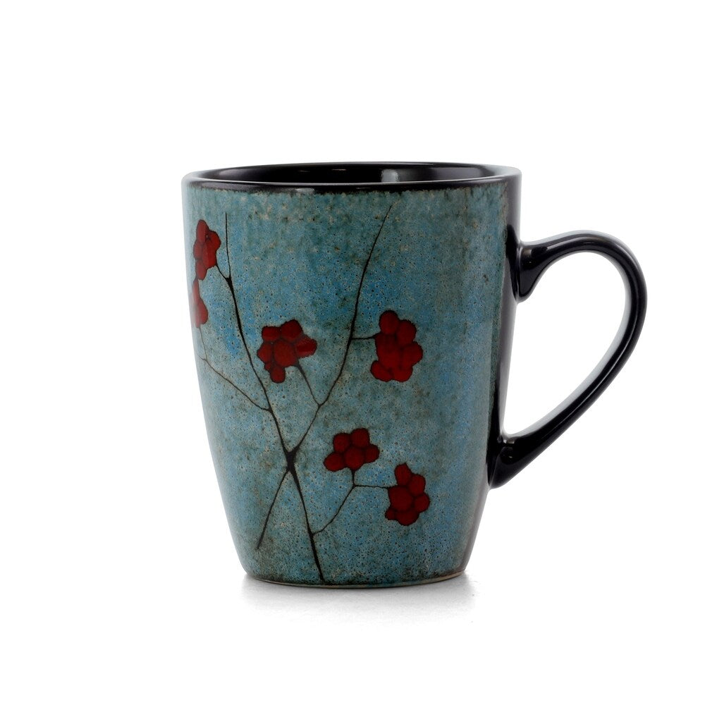 Service de table 16 pièces en grès bleu Elama Floral Accents