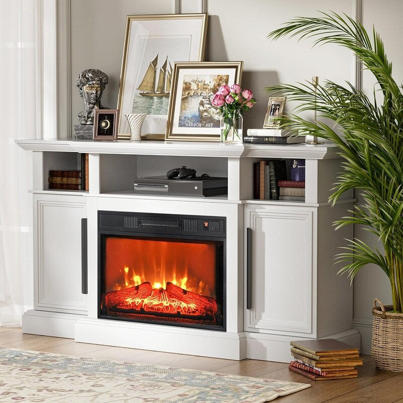 Foyer électrique encastrable avec chauffage réglable, luminosité, minuterie et protection contre la surchauffe, 1400 W, homologué CSA