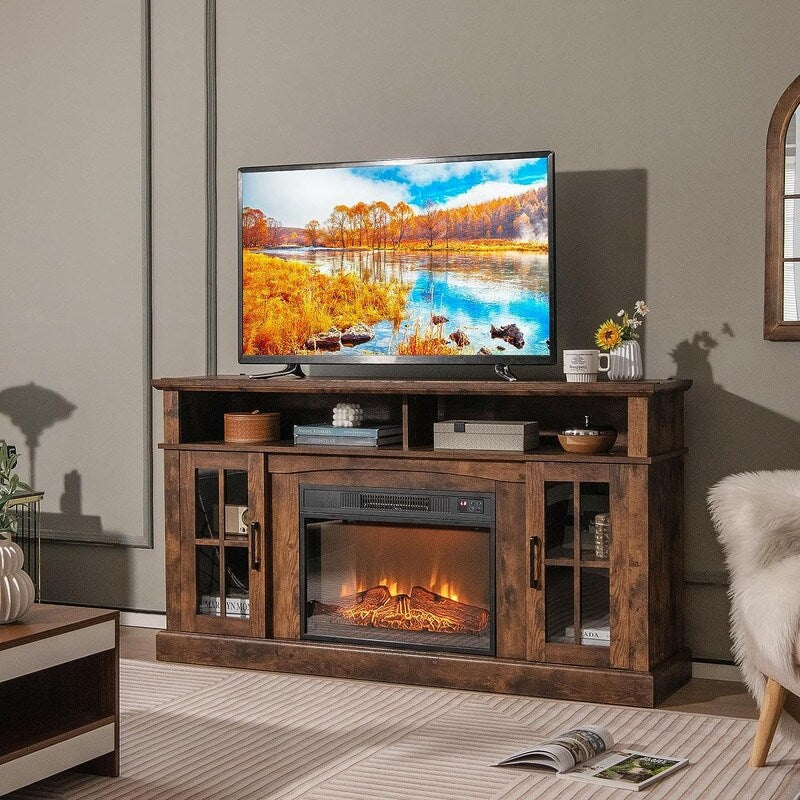 Foyer électrique encastrable avec chauffage réglable, luminosité, minuterie et protection contre la surchauffe, 1400 W, homologué CSA