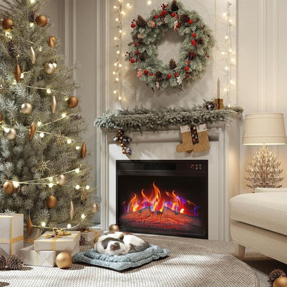 Foyer électrique encastrable avec chauffage réglable, luminosité, minuterie et protection contre la surchauffe, 1400 W, homologué CSA