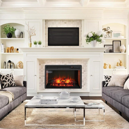 Foyer électrique encastrable avec chauffage réglable, luminosité, minuterie et protection contre la surchauffe, 1400 W, homologué CSA