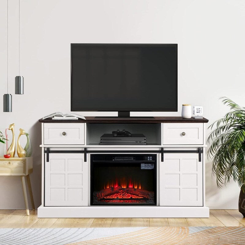 Foyer électrique encastrable avec chauffage réglable, luminosité, minuterie et protection contre la surchauffe, 1400 W, homologué CSA