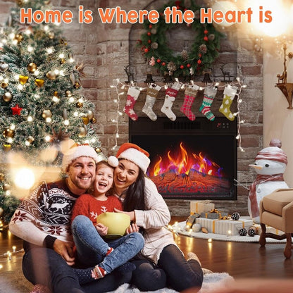 Foyer électrique encastrable avec chauffage réglable, luminosité, minuterie et protection contre la surchauffe, 1400 W, homologué CSA